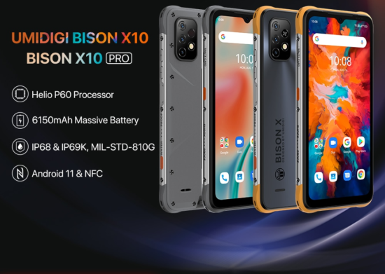 UMIDIGI BISON X10 / X10 PRO Android Rugged Smartphone 64GB/128GB NFC 20MP Triple Camera 6150mAh Battery