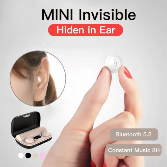 Wireless lnvisible Bluetooth Headphones Mini -In-Ear Earbuds Noise Reduction Sports Headset Touch Gaming Earphones