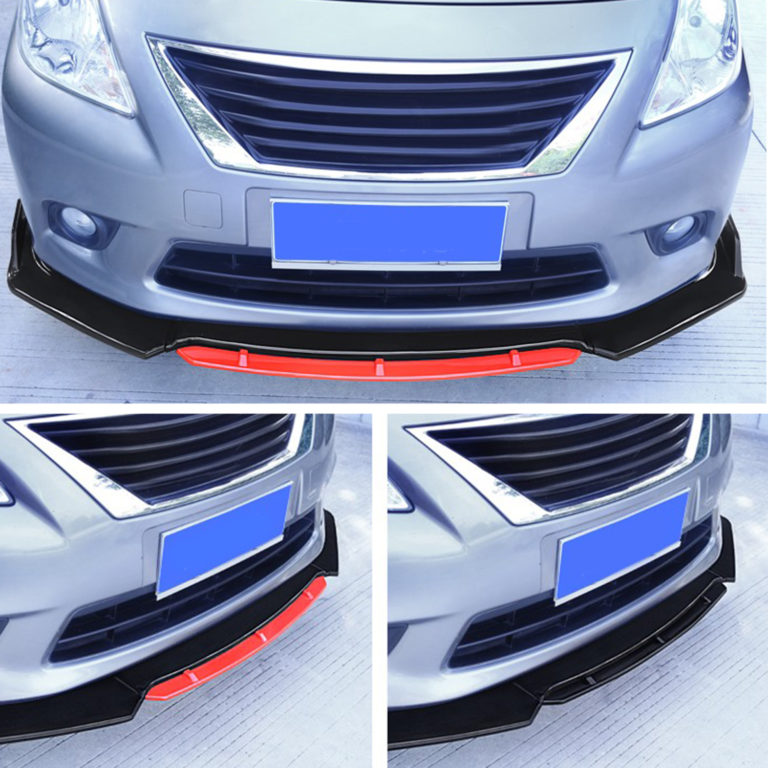 Universal Car Front Bumper Lip Body Kit Spoiler Splitter Diffuser 4PCS Carbon Fiber Canard Splitter ABS Plastic - Image 2