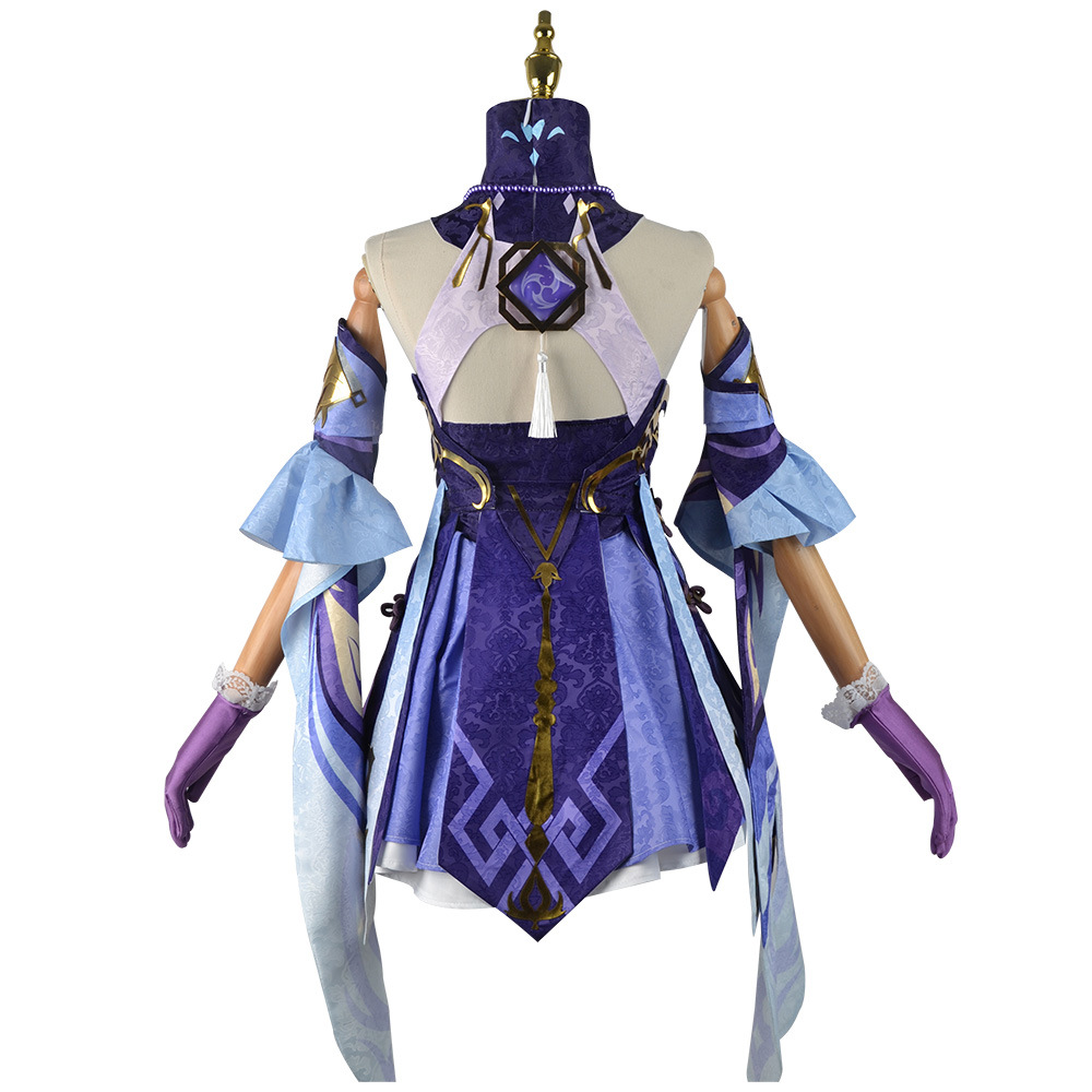 Liyue Qixing Keqing Cosplay Costume Ke Qing Outfit Include Dress Wig ...