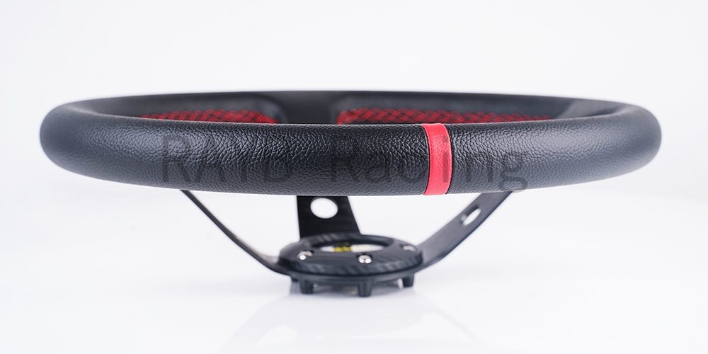 Racing Steering Wheels Universal Deep Corn 350mm 14-Inch Suede/PVC with Logo Racing Steering Wheels Universal Deep Corn 350mm 14-Inch Suede/PVC with Logo