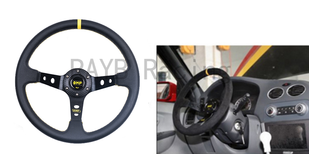 Racing Steering Wheels Universal Deep Corn 350mm 14-Inch Suede/PVC with Logo Racing Steering Wheels Universal Deep Corn 350mm 14-Inch Suede/PVC with Logo