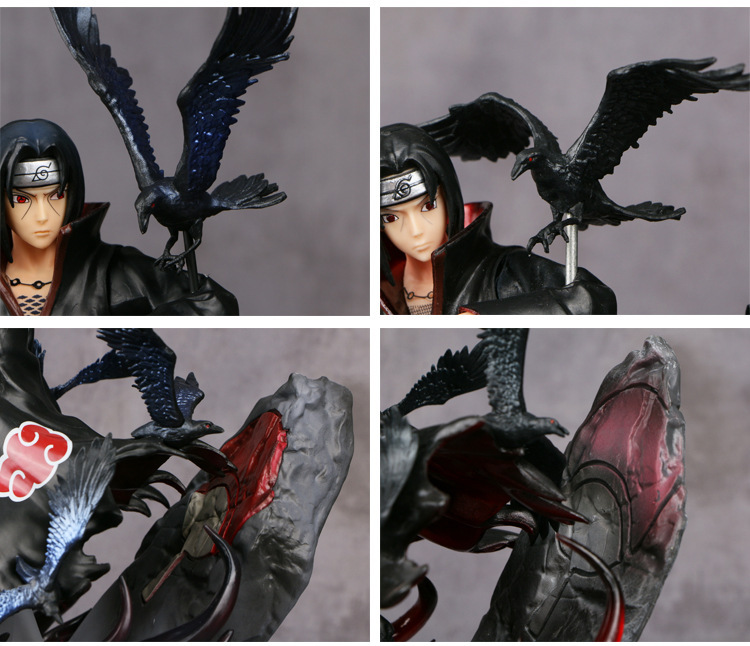 Naruto Anime Uchiha Itachi and Ravens PVC Action Figure Model 25 cm Naruto Anime Uchiha Itachi and Ravens PVC Action Figure Model 25 cm