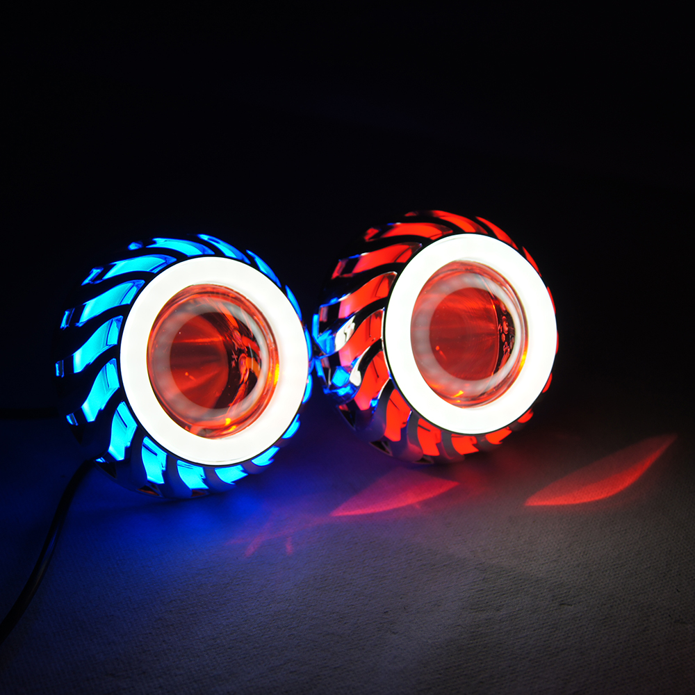 LED Angel Eyes Headlight Lens High/Low Beam 30W Demon Eyes DRL Lamp For Retrofit Car Motorbike Motorcycle LED Angel Eyes Headlight Lens High/Low Beam 30W Demon Eyes DRL Lamp For Retrofit Car Motorbike Motorcycle