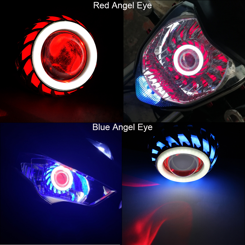 LED Angel Eyes Headlight Lens High/Low Beam 30W Demon Eyes DRL Lamp For Retrofit Car Motorbike Motorcycle LED Angel Eyes Headlight Lens High/Low Beam 30W Demon Eyes DRL Lamp For Retrofit Car Motorbike Motorcycle