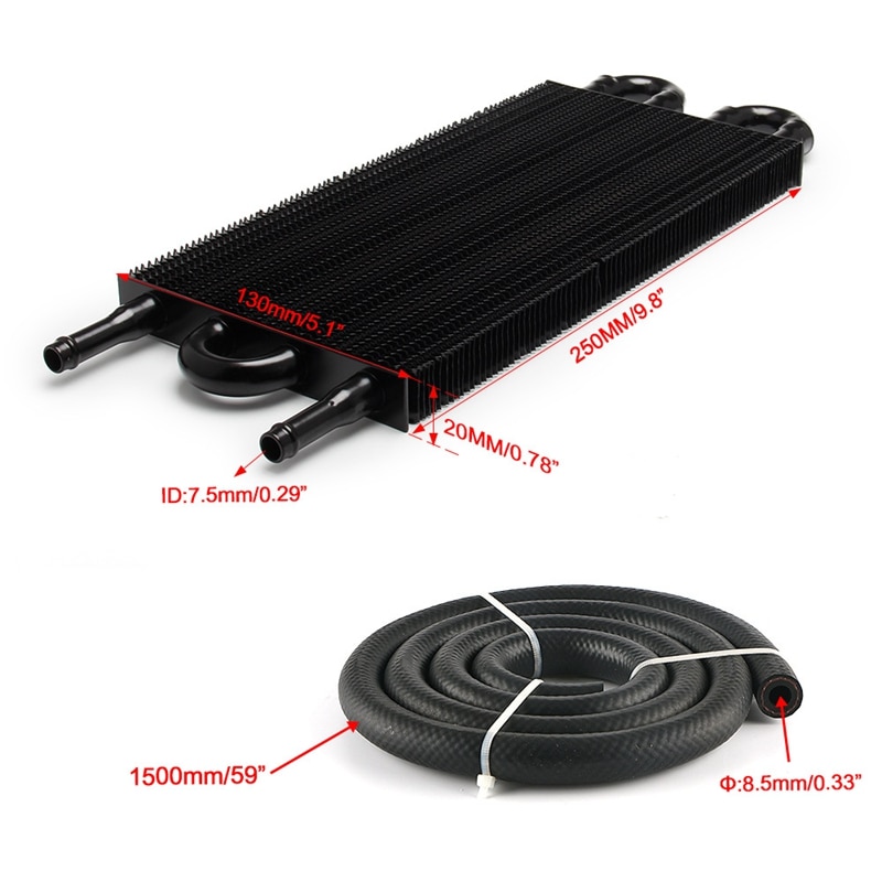Universal aluminum oil cooler assembly for automatic and manual transmissions Universal aluminum oil cooler assembly for automatic and manual transmissions