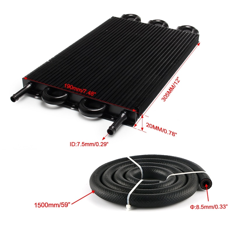 Universal aluminum oil cooler assembly for automatic and manual transmissions Universal aluminum oil cooler assembly for automatic and manual transmissions