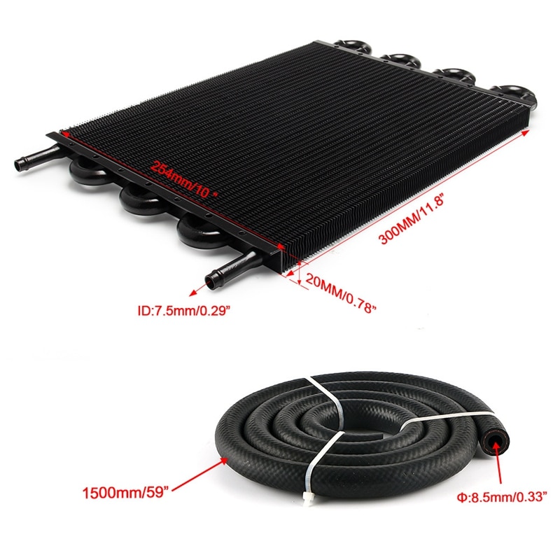 Universal aluminum oil cooler assembly for automatic and manual transmissions Universal aluminum oil cooler assembly for automatic and manual transmissions