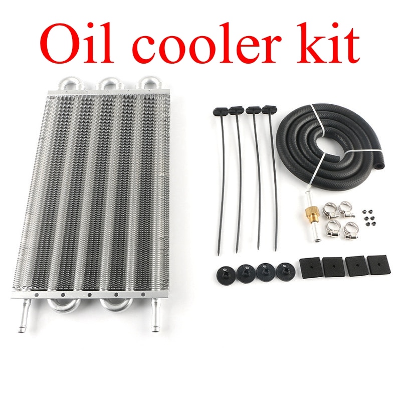 Universal aluminum oil cooler assembly for automatic and manual transmissions Universal aluminum oil cooler assembly for automatic and manual transmissions