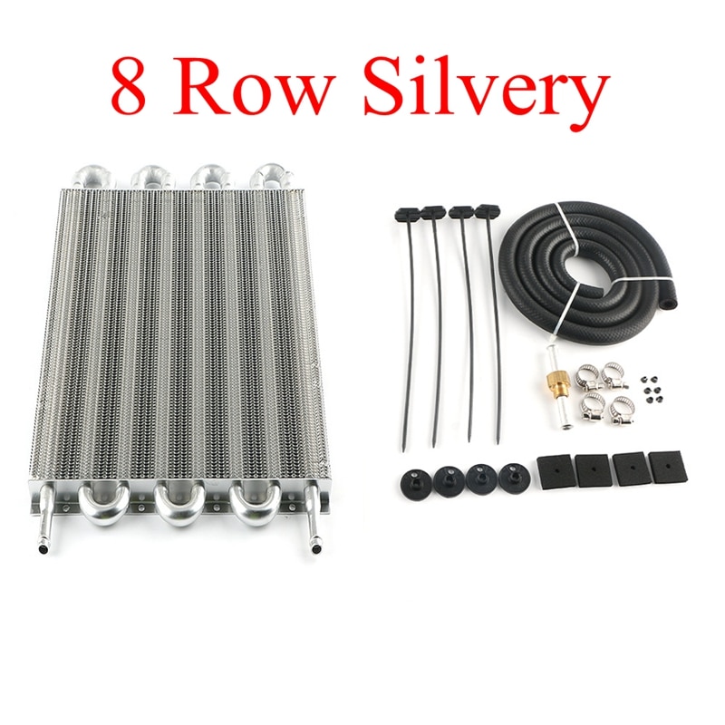 Universal aluminum oil cooler assembly for automatic and manual transmissions Universal aluminum oil cooler assembly for automatic and manual transmissions