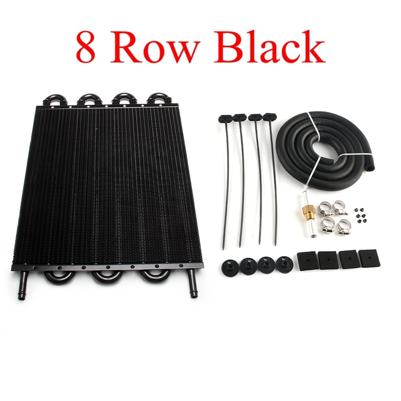 Universal aluminum oil cooler assembly for automatic and manual transmissions Universal aluminum oil cooler assembly for automatic and manual transmissions
