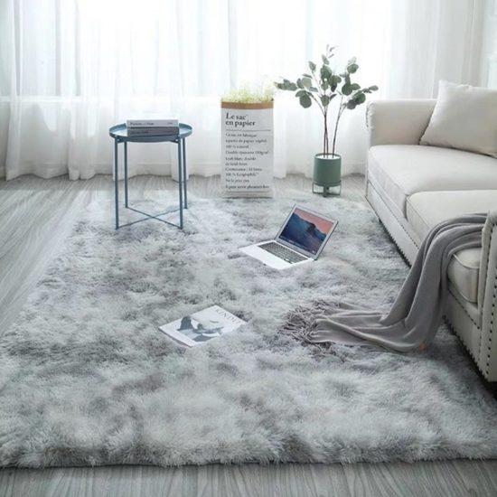 Rugs Long Hair And Lounge Carpet In The Modern-Living Room for Furry Decoration Fluffy Floor Bedside Mats