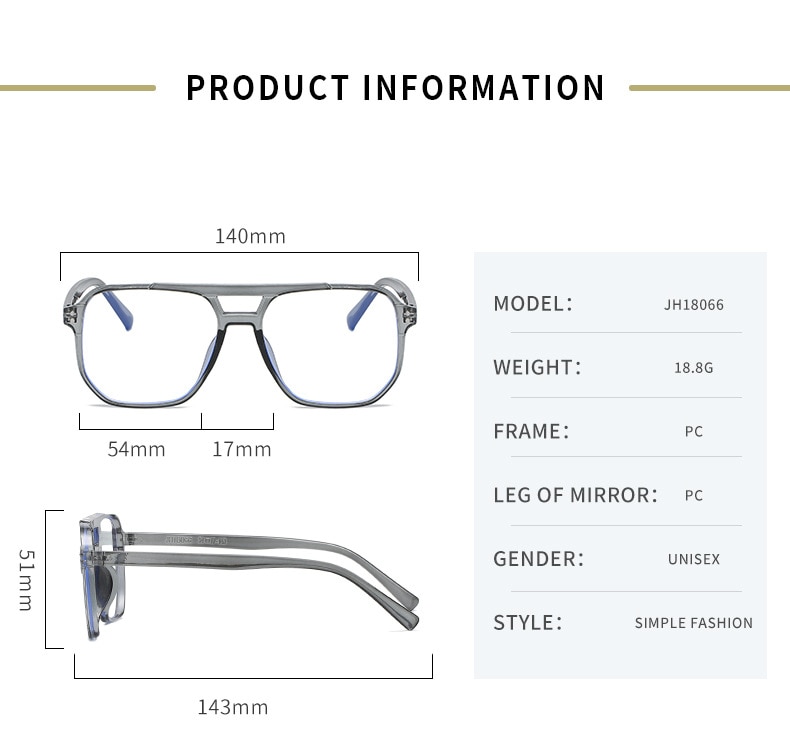 Transparent Glasses Frame Women Men Anti Blue Light square Eyewear Blocking Glasses For Screen