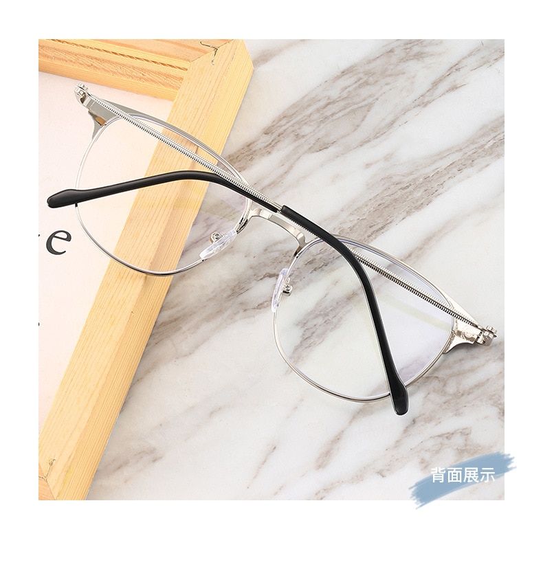 square Plain glasses Metal frame for party Gentle Black eyebrow frame unisex