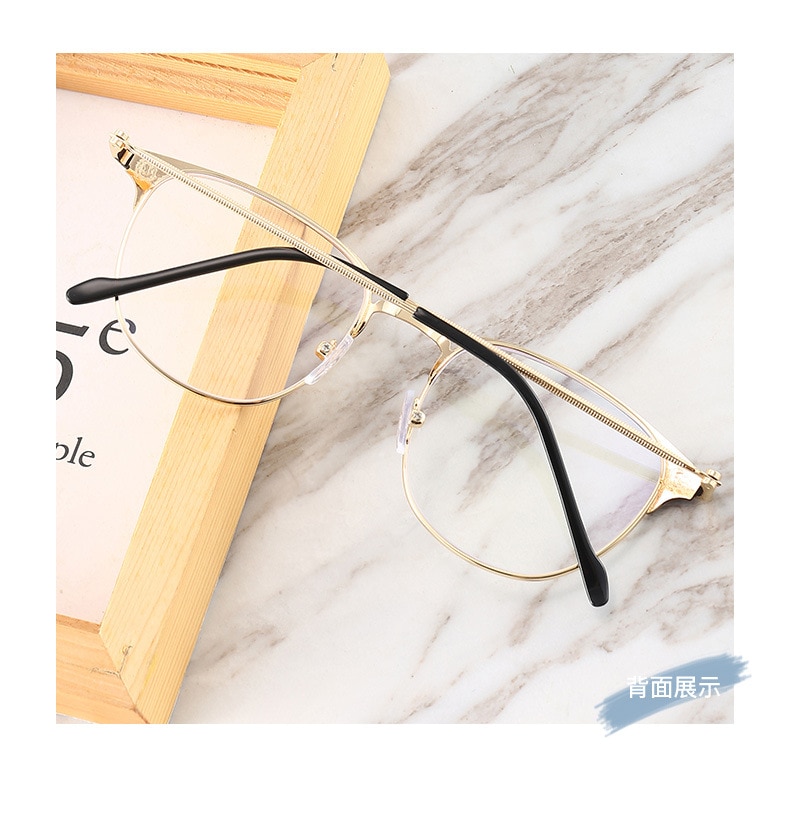 square Plain glasses Metal frame for party Gentle Black eyebrow frame unisex