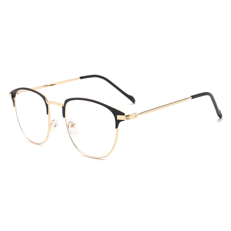 square Plain glasses Metal frame for party Gentle Black eyebrow frame unisex