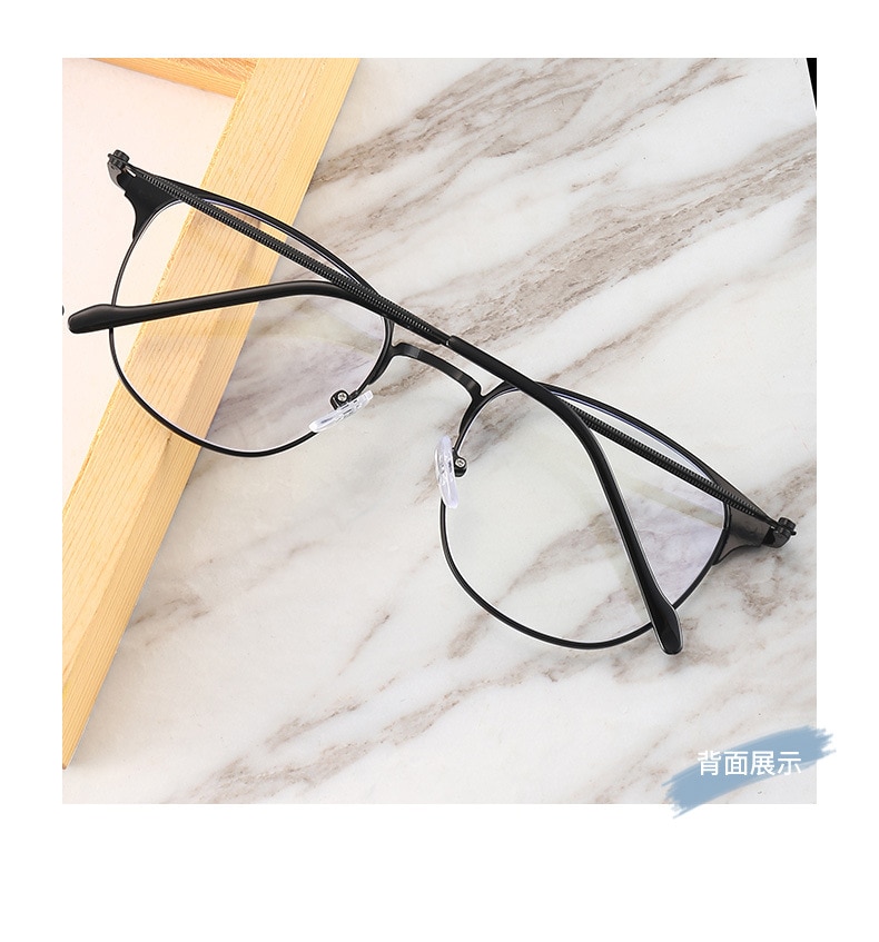 square Plain glasses Metal frame for party Gentle Black eyebrow frame unisex