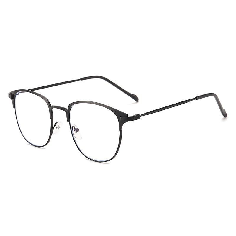 square Plain glasses Metal frame for party Gentle Black eyebrow frame unisex