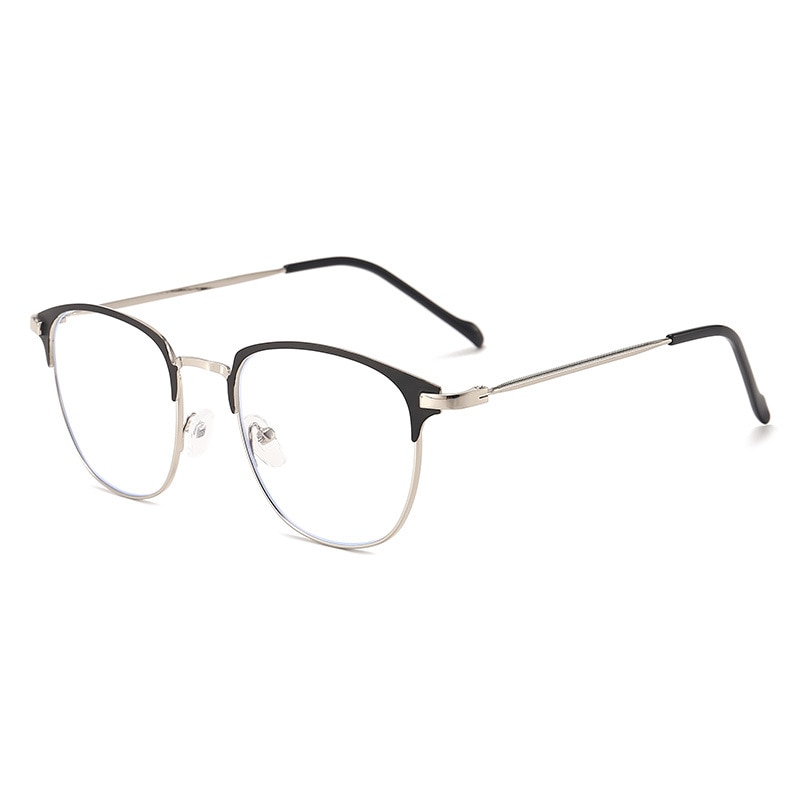 square Plain glasses Metal frame for party Gentle Black eyebrow frame unisex