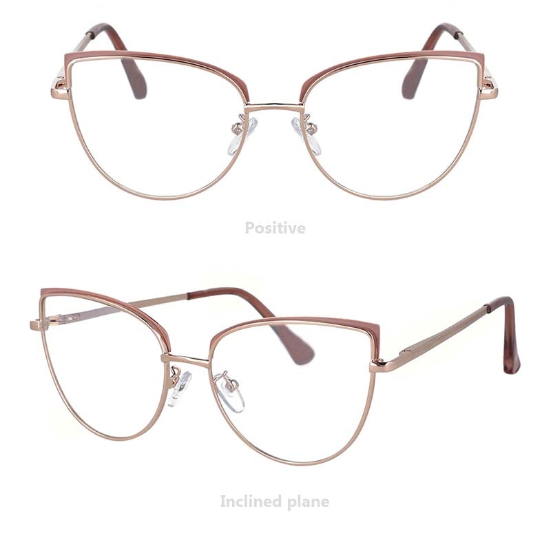 Cat Eye Glasses, Anti Blue Light Metal Frames Brand Women