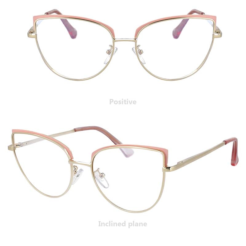 Cat Eye Glasses, Anti Blue Light Metal Frames Brand Women