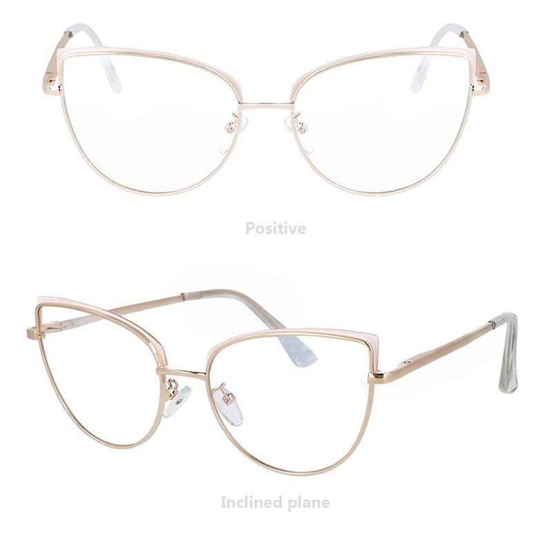 Cat Eye Glasses, Anti Blue Light Metal Frames Brand Women