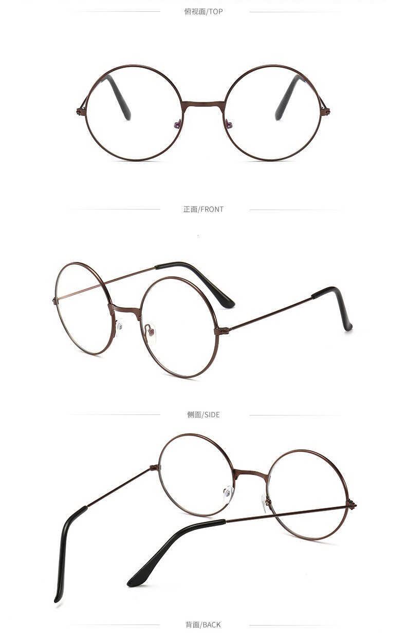 Retro Round Frame Glasses Anti-blue Radiation Ultralight Men Women Blue Light Blocking Glasses Eyewear