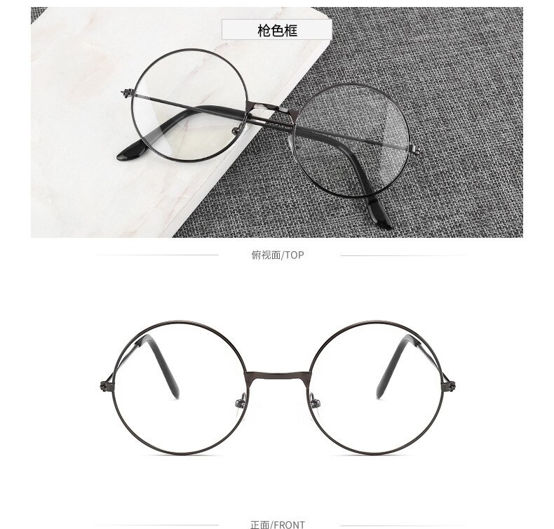 Retro Round Frame Glasses Anti-blue Radiation Ultralight Men Women Blue Light Blocking Glasses Eyewear