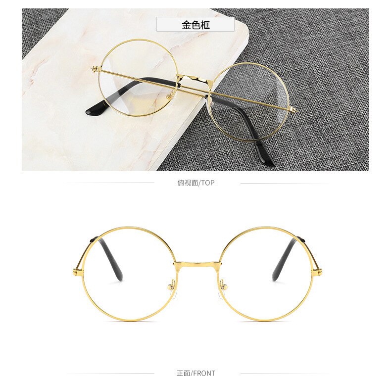 Retro Round Frame Glasses Anti-blue Radiation Ultralight Men Women Blue Light Blocking Glasses Eyewear