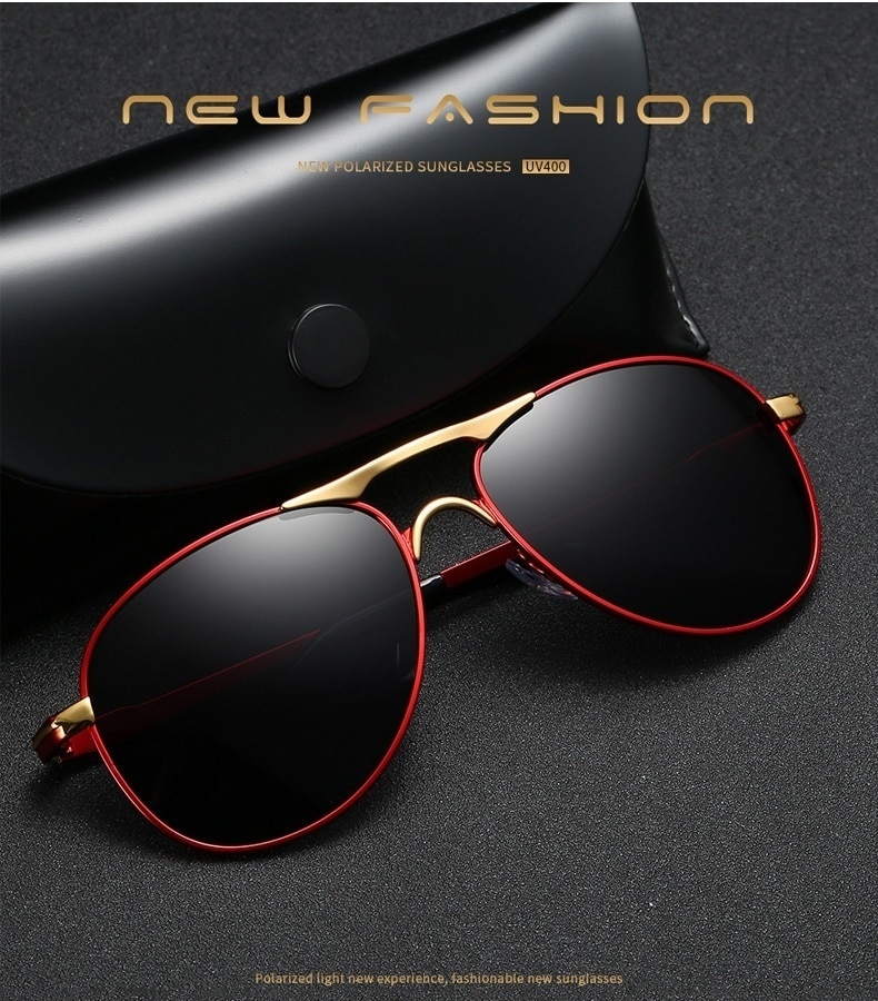 Luxury Pilot Polarized Sunglasses For Men Women Driving Fishing Retro Brand Designer Metal UV400