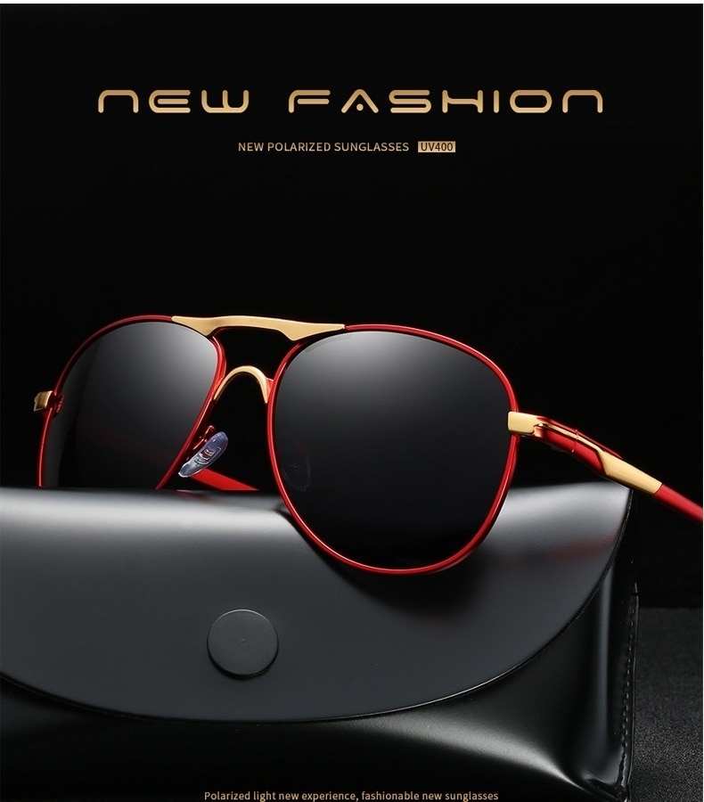 Luxury Pilot Polarized Sunglasses For Men Women Driving Fishing Retro Brand Designer Metal UV400