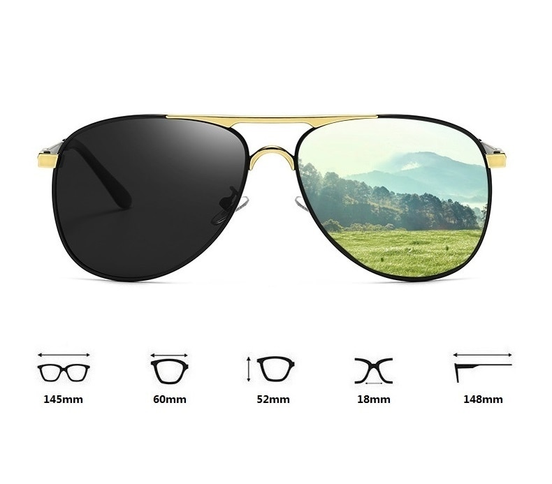 Luxury Pilot Polarized Sunglasses For Men Women Driving Fishing Retro Brand Designer Metal UV400