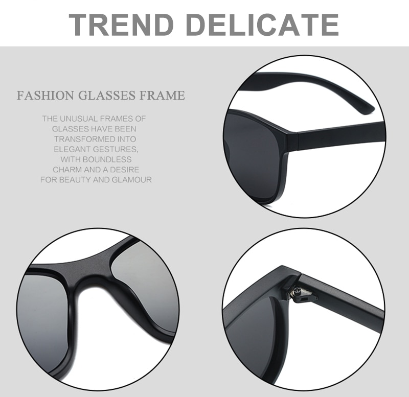 New Square Polarized Sunglasses Unsex Fashion HOOBAN Brand Design One-piece Lens UV400
