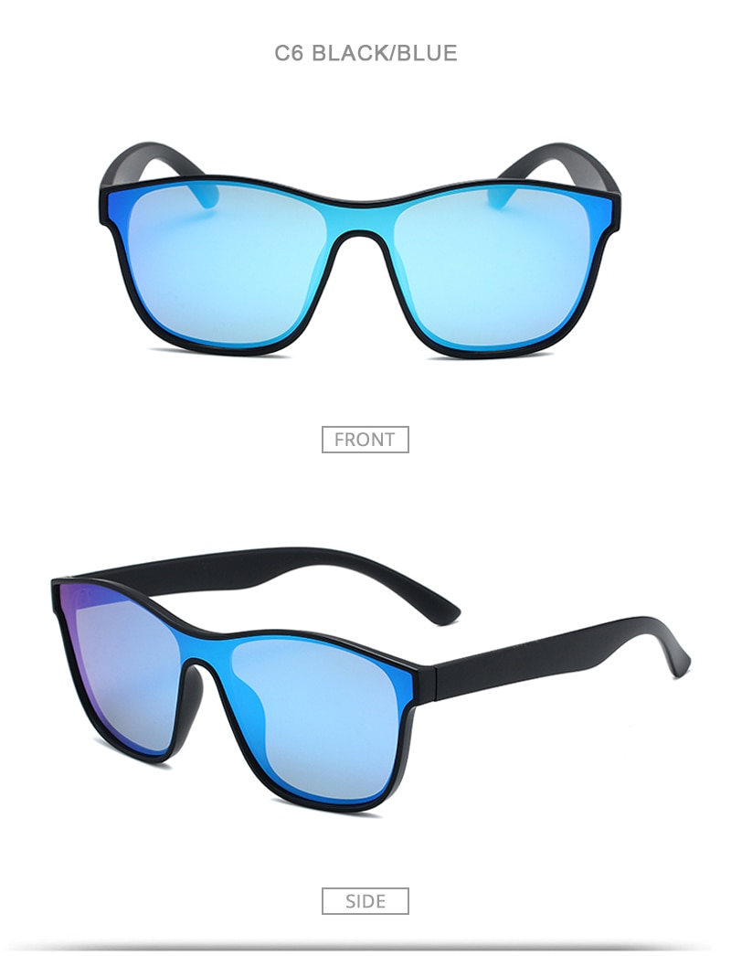 New Square Polarized Sunglasses Unsex Fashion HOOBAN Brand Design One-piece Lens UV400