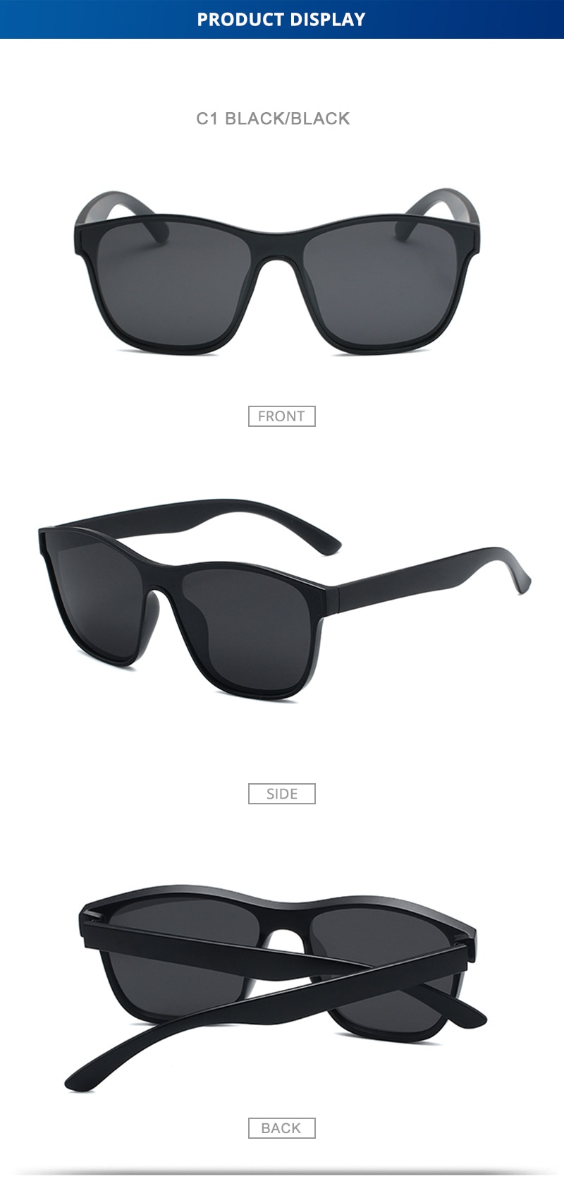New Square Polarized Sunglasses Unsex Fashion HOOBAN Brand Design One-piece Lens UV400
