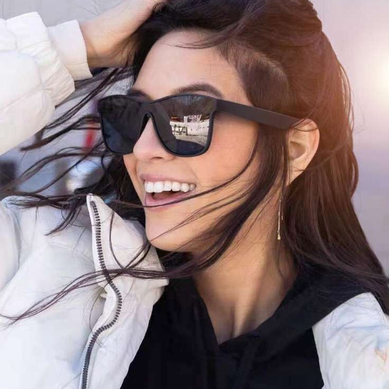 New Square Polarized Sunglasses Unsex Fashion HOOBAN Brand Design One-piece Lens UV400