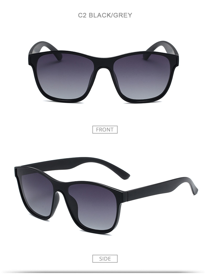 New Square Polarized Sunglasses Unsex Fashion HOOBAN Brand Design One-piece Lens UV400