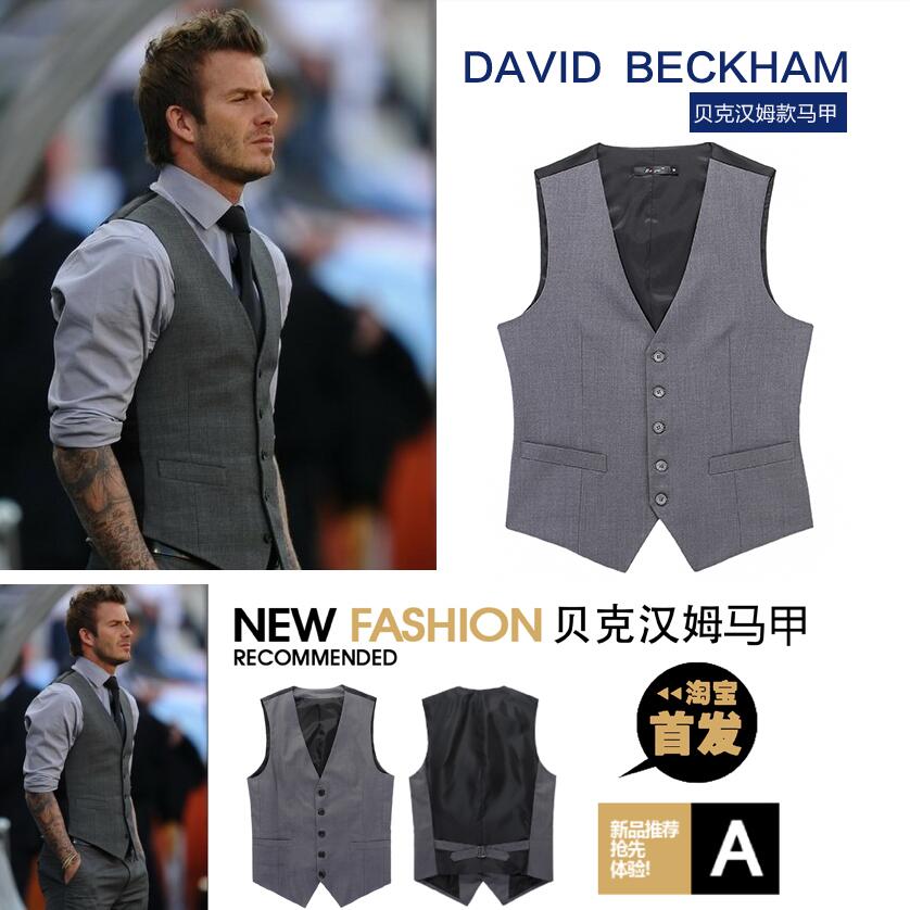 Slim Fit Mens Vest Formal Suit Business Waistcoat Gilet Homme Grey And Black