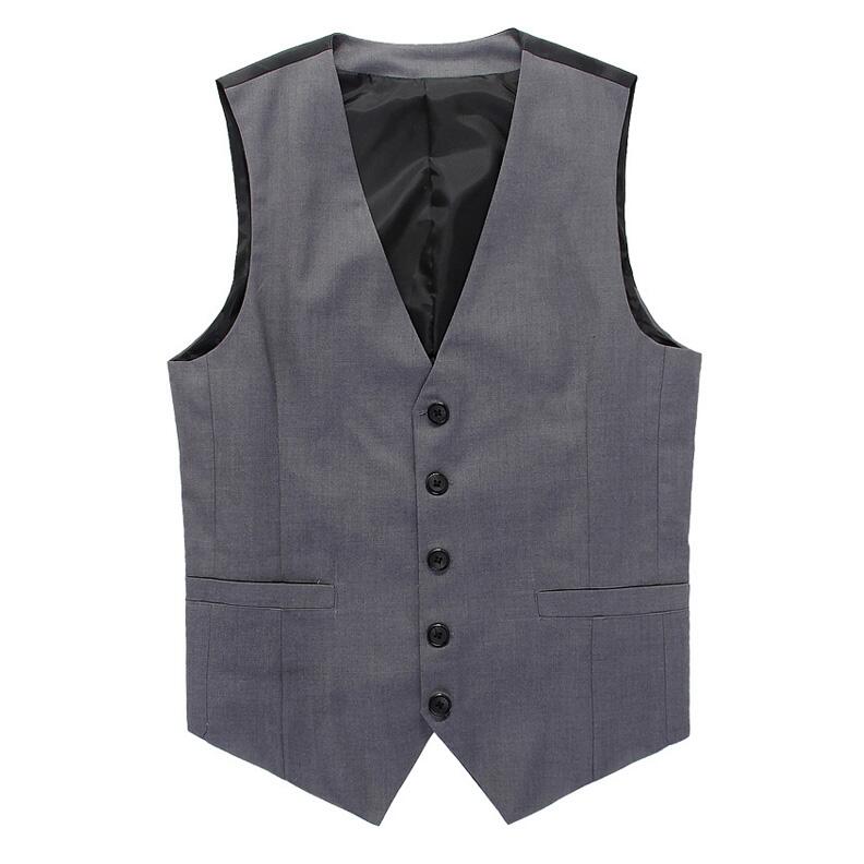 Slim Fit Mens Vest Formal Suit Business Waistcoat Gilet Homme Grey And Black