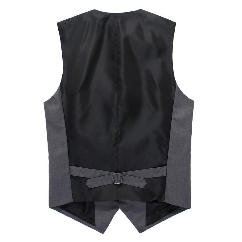 Slim Fit Mens Vest Formal Suit Business Waistcoat Gilet Homme Grey And Black