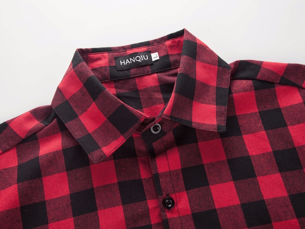 Red And Black Plaid Shirt Men Shirts Fashion Chemise Homme Short Sleeve