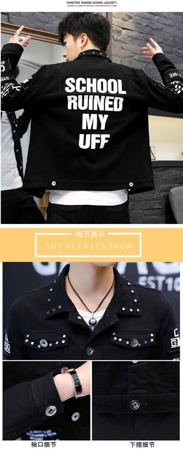 Leather Racer Black Jacket Korean Fashion Jacket Youth Casual Versatile Hot Top Streetwear Coat