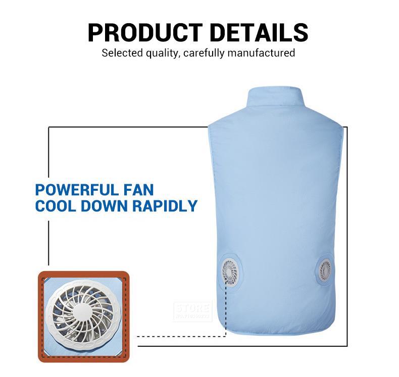 Ice Vest Fan Air Conditioning Clothes Cool Vest Sport USB Charging Worker Camping Fishing