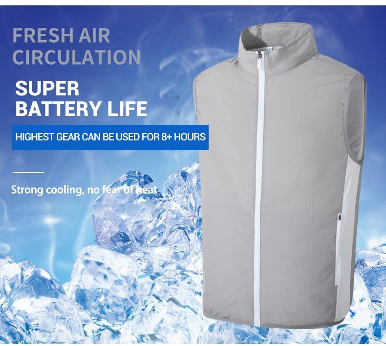 Ice Vest Fan Air Conditioning Clothes Cool Vest Sport USB Charging Worker Camping Fishing