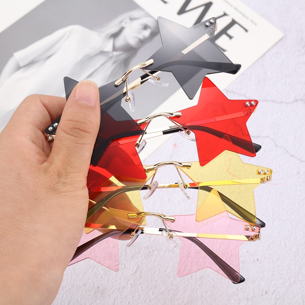 Sexy Hot Lips Shape Sunglasses Small Frame Metal Sunglasses Fashion Ocean Lens