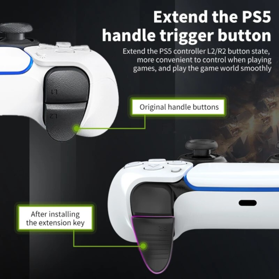 Trigger Extender Lengthened Buttons New L2 R2 for Playstation 5 PS5 Gamepad Accessories - Image 3