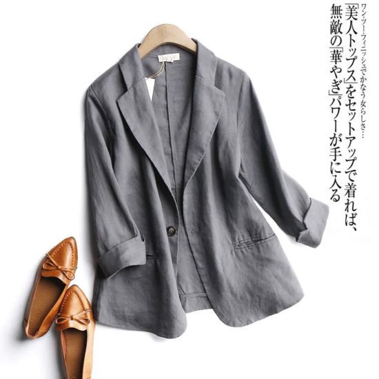 New Korean fashion suit blazer cotton casual