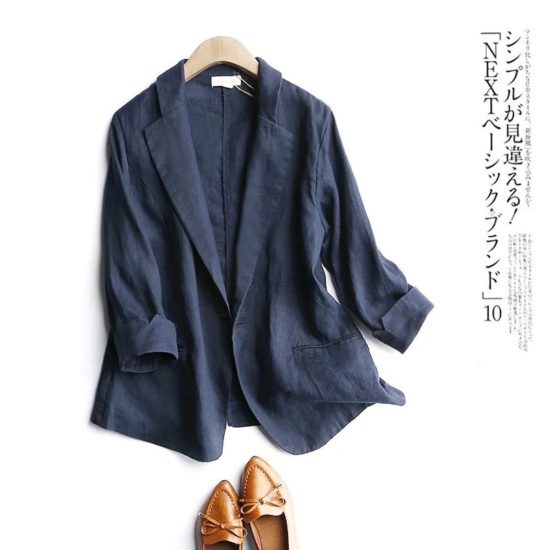 New Korean fashion suit blazer cotton casual - Image 2