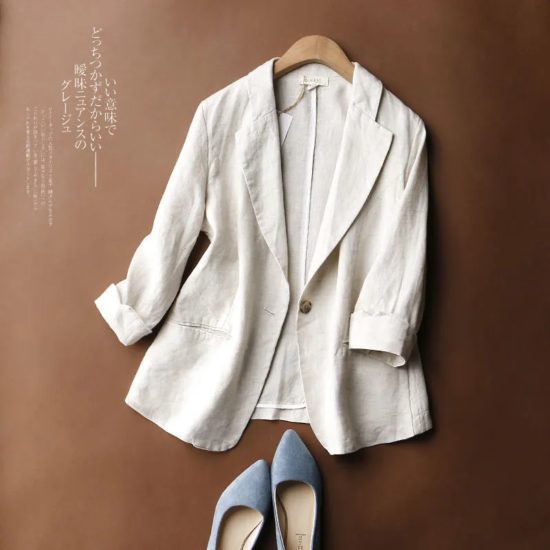 New Korean fashion suit blazer cotton casual - Image 3