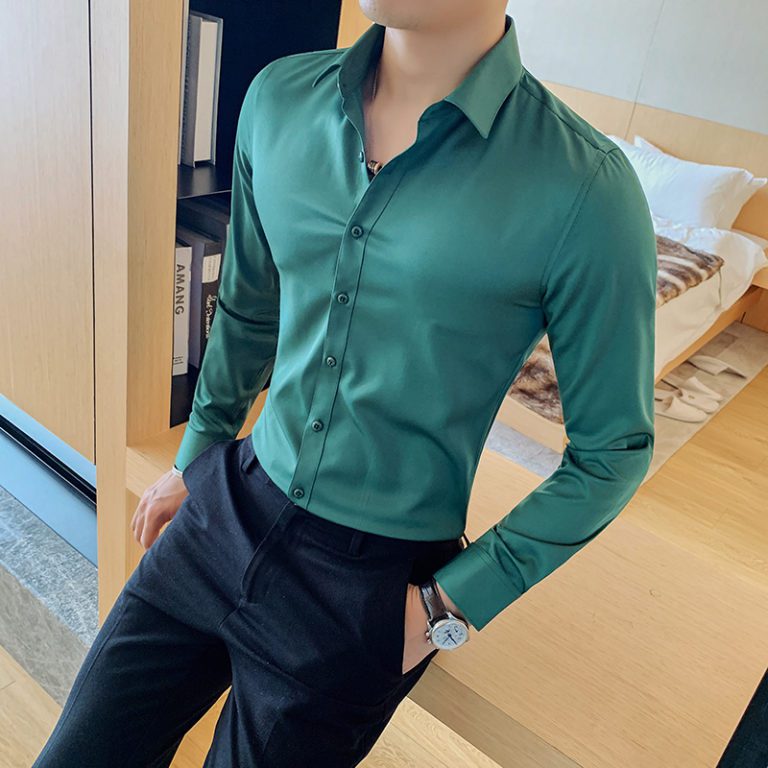 Long Sleeve Shirt Men Fashion Slim Fit - Image 5